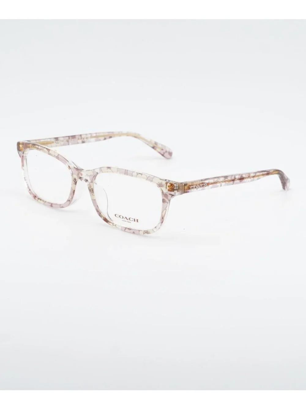Coach HC6174F 5695 Eyeglasses Transparent Pink 54mm Rectangle Frame
